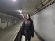 Preview 1 of I was excited to be seen by people when I was taking a walk in a naughty costume under the overpass