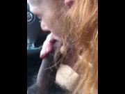 Preview 4 of cheating ginger slut wife sucks me off in car