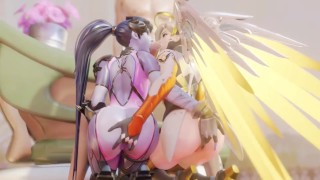Widowmaker And Mercy Engaging In Large-Scale Dick Play