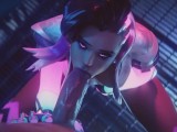 Sombra Struggles To Suck Huge Dick