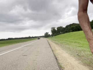 Standing beside interstate completely naked in broad daylight with cars passing and seeing me