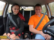 Preview 6 of FakeDrivingSchool Tattoo Babe Sharlotte Thorne Smokes Instructors Cock