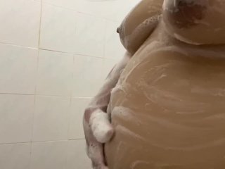 chubby, shower, fetish, brunette