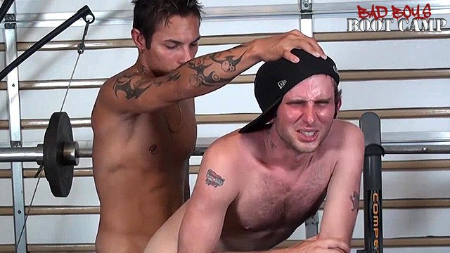 Lee Garcia takes a cock deep in his ass at the gym