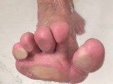 Home from work come help me shower wash my big sweaty work feet - Manlyfoot 