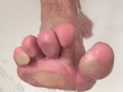 Come watch me wash my big sweaty work feet - Manlyfoot - Shower Vol 1