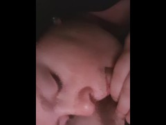 Giving daddy morning head