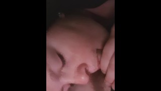 Giving daddy morning head