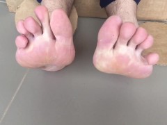  Surprise delivery is a glory hole with a set of sexy big male feet to worship - Manlyfoot