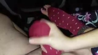Onlyfans Mistress Darkshine Puts On Red Socks After Masturbating A Slave