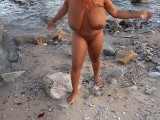 Big tits teen swimming naked