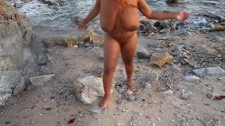 Big tits teen swimming naked
