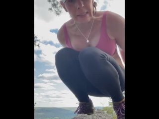 pee outdoor, leggings, solo female, pissing outdoor