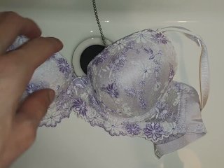 Piss-covered purple bra!