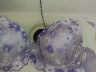 Piss-covered Purple Bra!