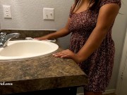 Preview 6 of Mommy cleaning dirty boys restroom dress views thick milf bare feet
