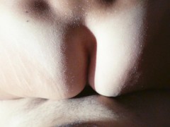 POV reverse cowgirl with goosebumps and  back dimples  - close up and slowmotion cumshot 