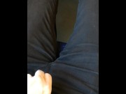 Preview 1 of Showing off my locked dick on the train