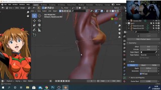 Asuka Waifu hentai modelling