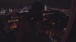 Naughty Hotwife Takes BBC Over The Dallas Freeway On A Hotel Balcony