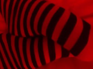 Stripped sock removal - Bare Feet in Red Light