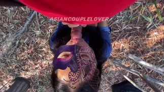 Cum Eater Filipina - Asian Gives Blowjob on Stranger in public Park With Passing Cars