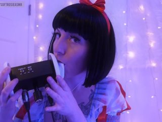 SFW ASMR - Snow White Ear Licking - PASTEL ROSIESexy Cosplay_Girl - Hot Youtuber Ear Eating_Fetish