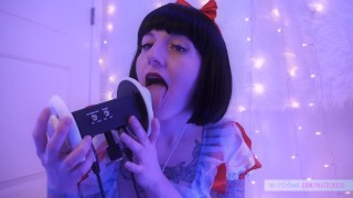 SFW ASMR - Snow White lamiendo orejas - PASTEL ROSIE Sexy Cosplay Girl - Hot Youtuber Ear Eating Fetish