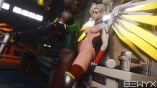 In Garage Overwatch Mercy Is Getting Fucked By Lucio