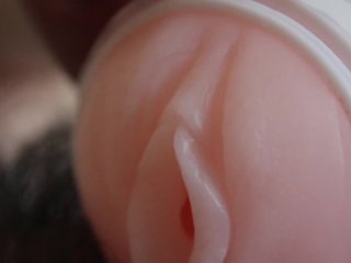 clit sucking, ultra closeup, licking pussy, licking fleshlight