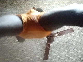 Took Off My Piss wetted Orange Pant Massage My Soft Dick and Balls