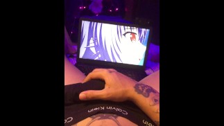 Thumbnail TEEN BOY WATCHES HENTAI JERK OFF MASSIVE COCK