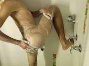Preview 2 of LATINO VERGON BATHES WITH HIS HUGE HARD COCK, FILLS UP WITH ALL HIS MILK