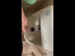 公衆トイレの手洗い場でおしっこして興奮する変態 - Screenshot 15 of 16 - Public