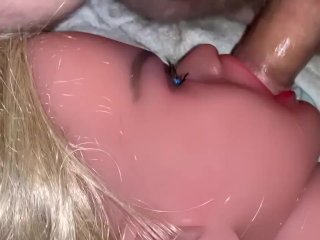Love doll blowjob oral fun sucking sounds and cum on face