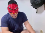 Preview 1 of Japanese chubby man, new dildo was too big, so I changed the plan and cum hard