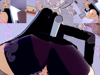 【ホロライブ獅白ぼたん（私服）】獅白ぼたん（私服）騎乗位で突くだけ