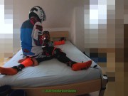 Preview 3 of #1 Fucking in MX Gear with my 18y blond Boyfriend (Huge Double Cumshot on his belly) - Part 1
