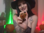 Preview 1 of Dildo Fuck at Witching Hour - Alissa Noir Halloween