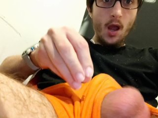 straight, glasses, masturbation, jacking off