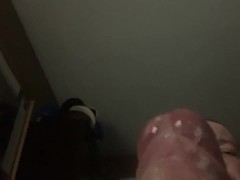 Edging hard cock till it’s cumshots all over 