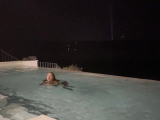 Awesome Pornstar Monika_Fox Fucked Dildo In Ass, With Big_Prolapse And_Sqiurt By The Night Pool