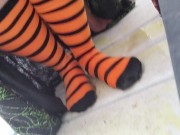 Preview 3 of HAP-PEE HALLOWEEN! Soaking my Socks in Hot PISSSS