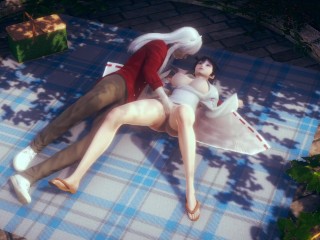 Inuyasha: Picknick Pleasure Kisses+caress and Sex