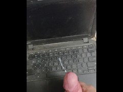 HARD & HORNY AT WORK, SO I CAME ON THE PUNCH IN COMPUTER
