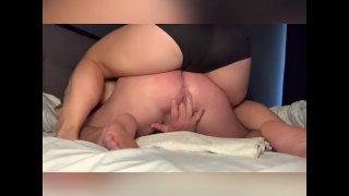 With His Fist In His Ass Her Muscular Cuck Is Woken Up By Her Hot Wife