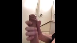 Cumshot In The Bathroom With A Group Of Friends