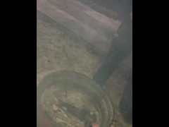 Knocking down the campfire with my piss before bed