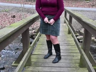outside, mini skirt, pantyhose, boots