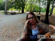 Preview 3 of 35D MILF BOOBS!! Watch me fuck her big fake tits at the Park: Mia Blow - WolfWagnerCom
